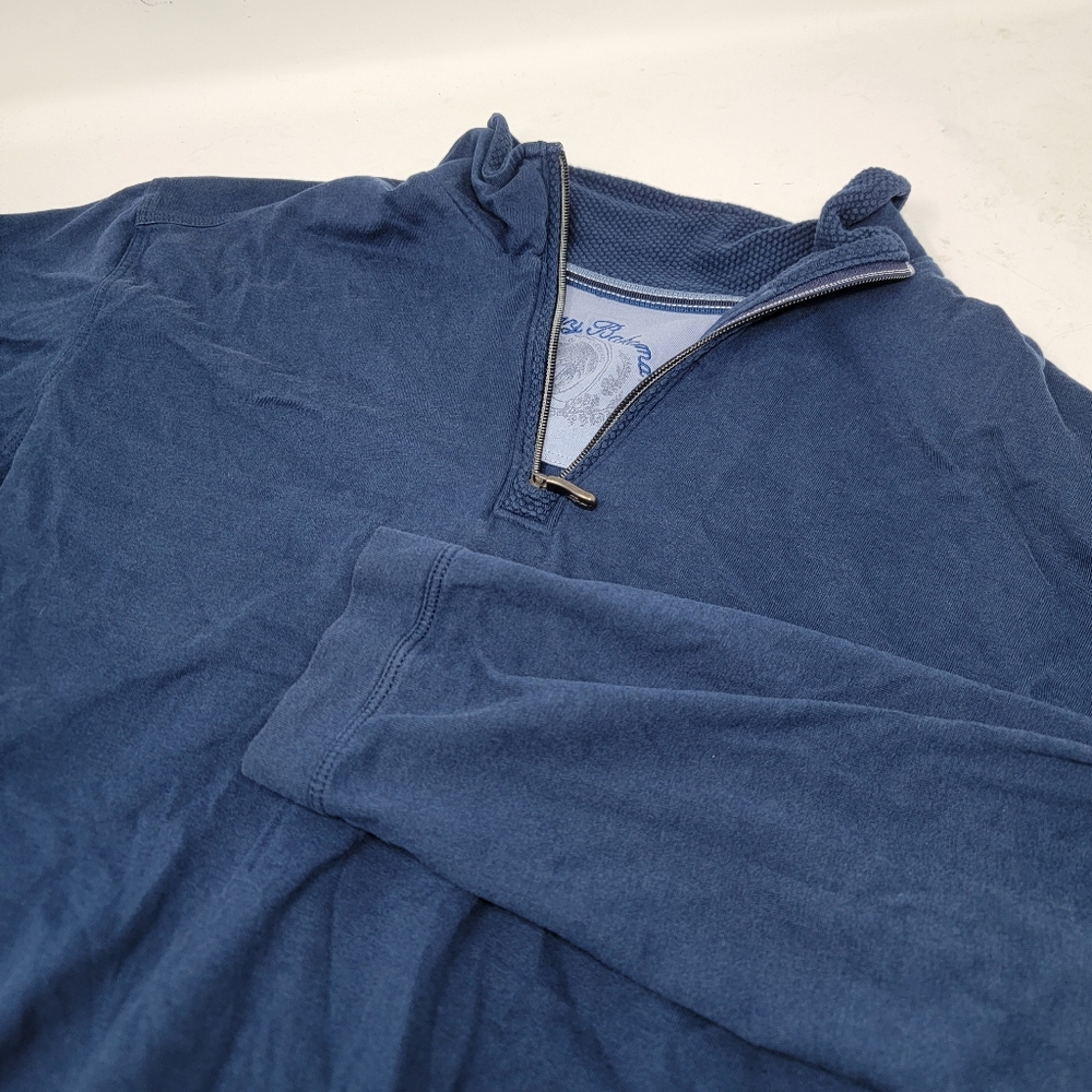 Tommy Bahama Quarter Zip Pullover Sweater Navy Blue Men's Size Large L - Picture 1 of 5